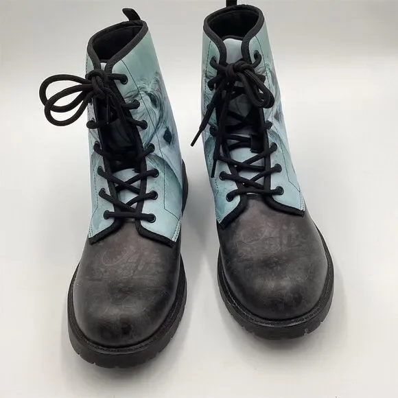 Horse Print Vegan Leather Lace-Up Boots Size 11.5 - Picture 4 of 15